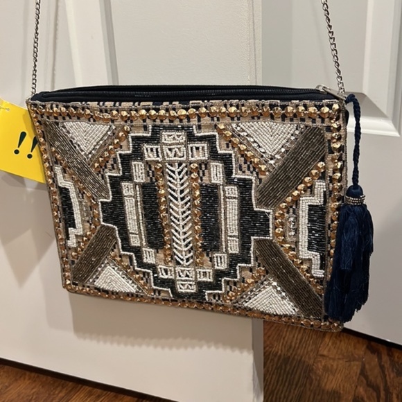 Roller Rabbit Laaysa Bag Navy/Metallic NWT